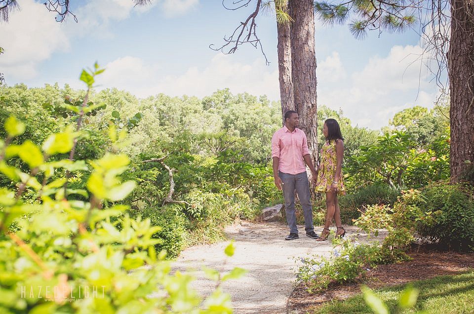 Erlande & Wesley: Engagement Photos, Morikami Museum and Japanese Gardens, Delray Beach, Fl