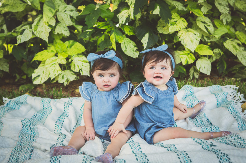 Elena and Erica: One-Year-Old Twins Photography, Davie, FL